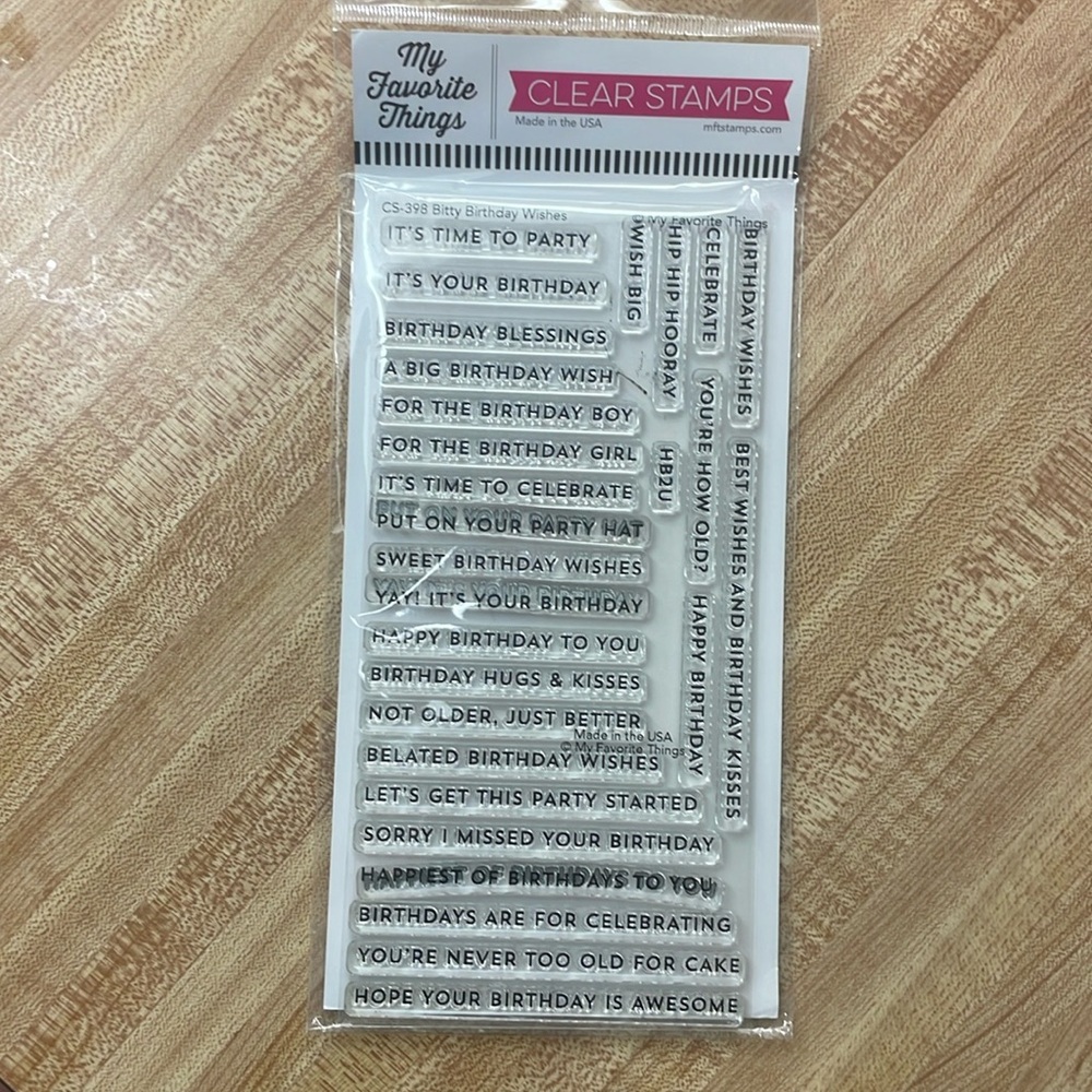 Clear stamps, Assorted Birthday phrases